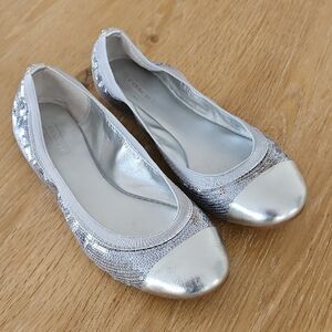 Silver Sequin Ballet Flats